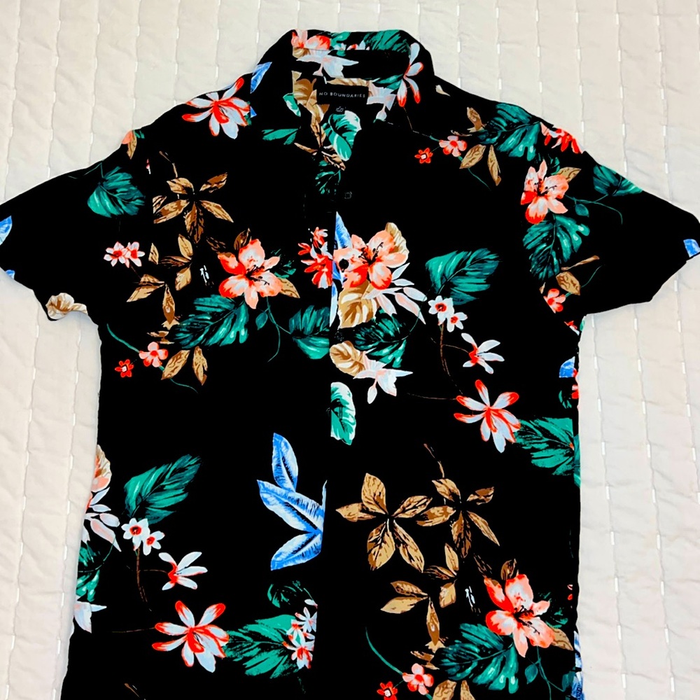 Men’s SS Floral Button-Up, medium